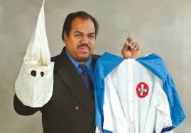 Davis with Klan hood and robe.jpg